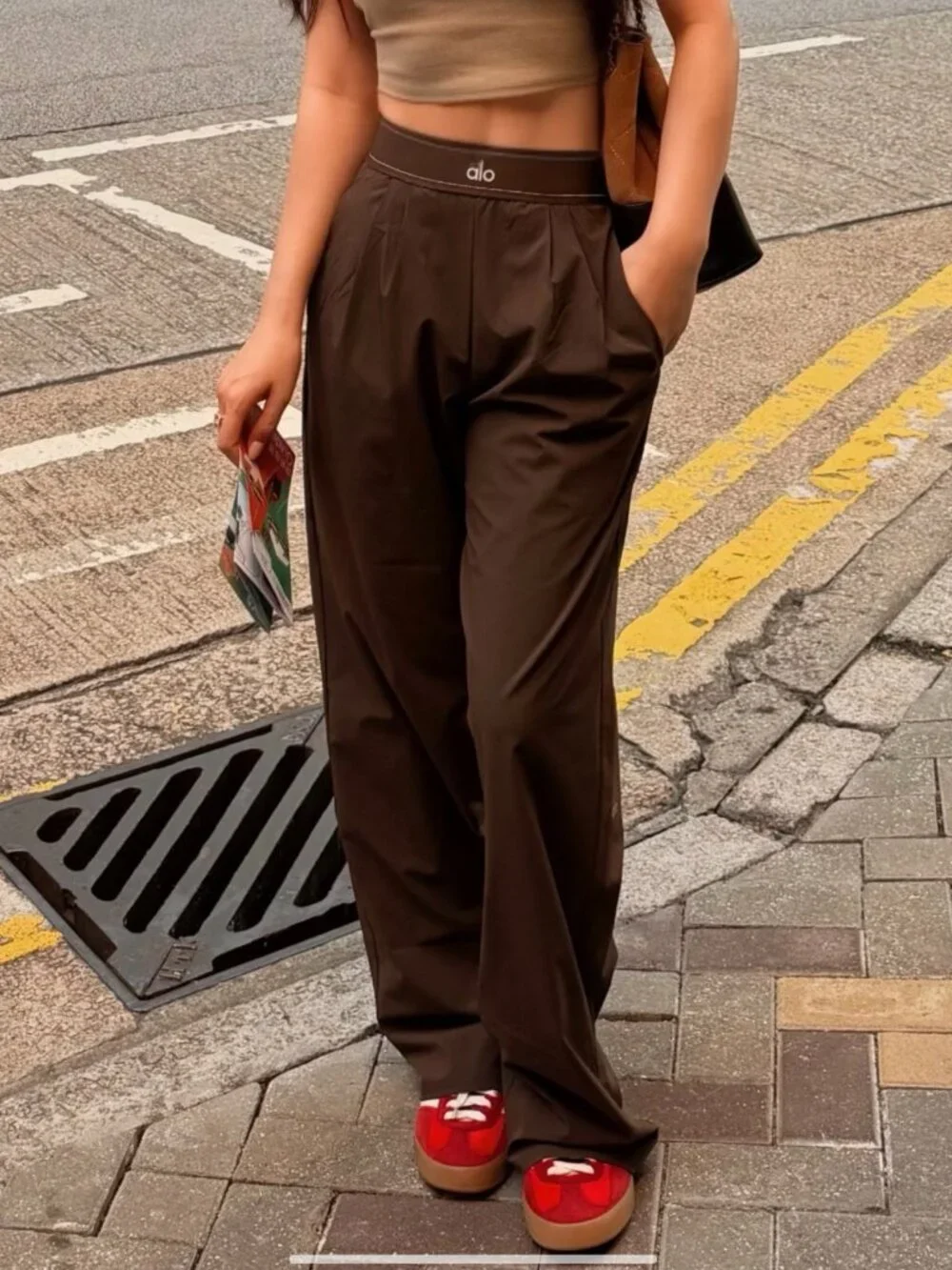 Alo Yoga Espresso/Brown Suit Up Trouser🍩Regular 30-inch length🥳